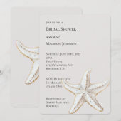 Cream White Gold Starfish Beach Vrijgezellenfeest Kaart (Voorkant / Achterkant)
