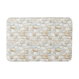 Cream White Grey Faux Stones   Badmat