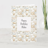 Cream White Grey Faux Stones Birthday Kaart (Voorkant)