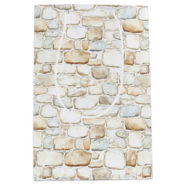 Cream White Grey Faux Stones Birthday Medium Cadeauzakje