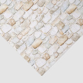 Cream White Grey Faux Stones Birthday Tissuepapier (Detail)