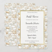 Cream White Grey Faux Stones Bridal Shower Kaart (Voorkant / Achterkant)