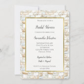 Cream White Grey Faux Stones Bridal Shower Kaart (Voorkant)