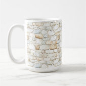 Cream White Grey Faux Stones   Koffiemok (Links)