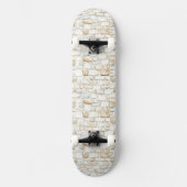 Cream White Grey Faux Stones   Persoonlijk Skateboard (Voorkant)