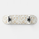 Cream White Grey Faux Stones   Persoonlijk Skateboard (Horizontaal)
