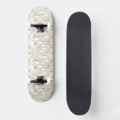 Cream White Grey Faux Stones   Persoonlijk Skateboard (Voorkant)
