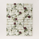 Cream White Grey Faux Stones Red Roses Legpuzzel<br><div class="desc">Cream White Grey Faux Stones Red Roses</div>