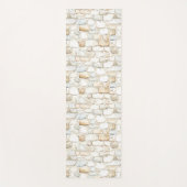 Cream White Grey Faux Stones Roses Yogamat (Voorkant)