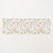 Cream White Grey Faux Stones Roses Yogamat (Voorkant (horizontaal))