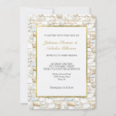 Cream White Grey Faux Stones Wedding   Kaart (Voorkant)