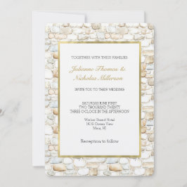 Cream White Grey Faux Stones Wedding   Kaart