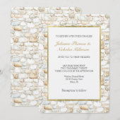 Cream White Grey Faux Stones Wedding   Kaart (Voorkant / Achterkant)