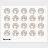 Cream White Happy Easter Schattige Bunny Ronde Sticker (Vel)