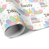 Cream White Labradoodle Hond Verjaardag Cadeaupapier (Rol Hoek)