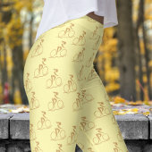  Cream White Mountain Biking Pattern Leggings