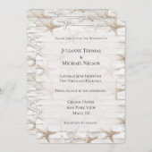 Cream White Ocean Starfish Beach bruiloft Kaart (Voorkant / Achterkant)