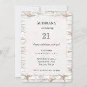 Cream White Ocean Starfish Beach Verjaardag Kaart (Voorkant)