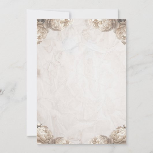 Cream White Peony Mason Jar Rustiek Vrijgezellenfe Kaart (Achterkant)