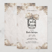 Cream White Peony Mason Jar Rustiek Vrijgezellenfe Kaart (Voorkant / Achterkant)