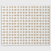 Cream White Plaid Stripes   Cadeaupapier (Vlak)