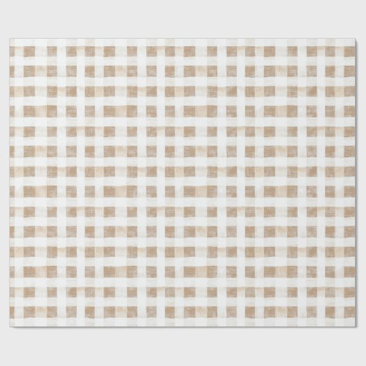 Cream White Plaid Stripes   Cadeaupapier (Vlak)