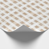 Cream White Plaid Stripes   Cadeaupapier (Hoek)