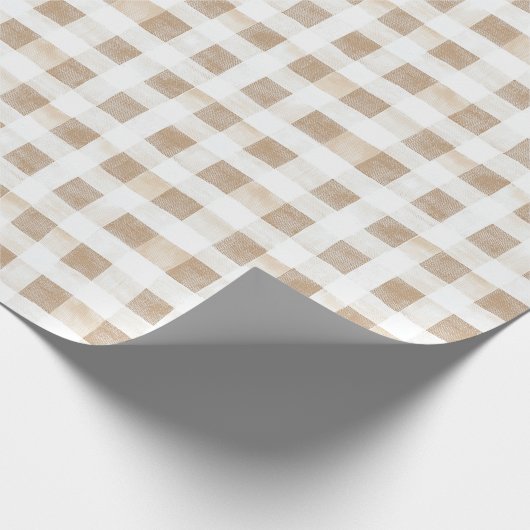 Cream White Plaid Stripes   Cadeaupapier (Hoek)