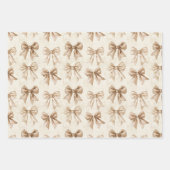 Cream White Plaid Stripes Floral Birthday Inpakpapier Vel (Voorkant 3)