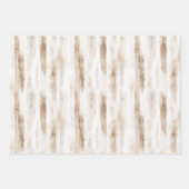 Cream White Plaid Stripes Floral Birthday Inpakpapier Vel (Voorkant 2)