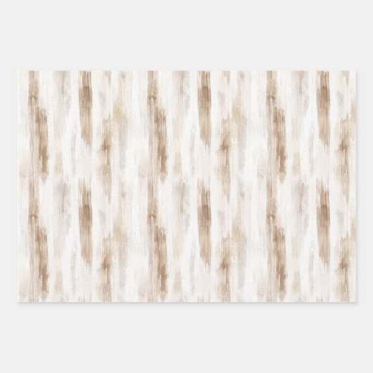 Cream White Plaid Stripes Floral Birthday Inpakpapier Vel (Voorkant 2)