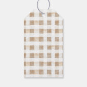 Cream White Plaid Stripes Horse Birthday Cadeaulabel (Achterkant)