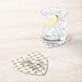 Cream White Plaid Stripes Horse Birthday Kartonnen Onderzetters (Insitu)