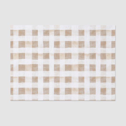 Cream White Plaid Stripes Tissuepapier (Voorkant)