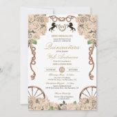 Cream White Rose Western Charro Quince Kaart (Voorkant)