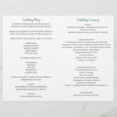 Cream White Roses Gold Glitter Wedding Programme (Achterkant)