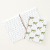 Cream White Sage Green Waterverf Frog Pattern Notitieboek (Binnen)