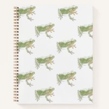 Cream White Sage Green Waterverf Frog Pattern