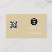 Cream White Signature Script QR Code Social Media Visitekaartje (Achterkant)