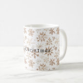 Cream White Snowflakes Christmas   Koffiemok (Voorkant rechts)