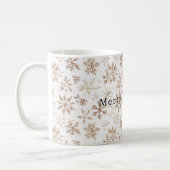 Cream White Snowflakes Christmas   Koffiemok (Links)