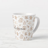 Cream White Snowflakes Christmas   Latte Mok (Rechterhoek)