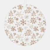 Cream White Snowflakes Christmas Tree  Metalen Ornament (Achterkant)