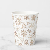 Cream White Snowflakes Christmas Tree Papieren Bekers (Achterkant)