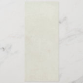 Cream White Spring Florals Flat 4 gangen Pasen Menu (Achterkant)