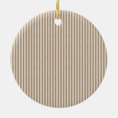 Cream White Stripes Santa Christmas Keramisch Ornament (Achterkant)