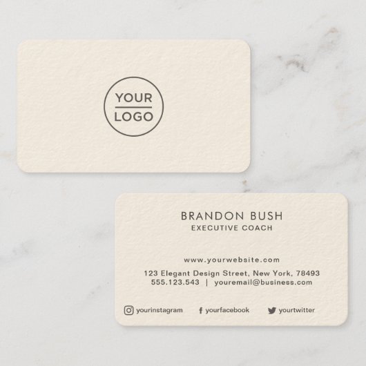 Cream White UV Paper Custom logo visitekaartjes (Voorkant / Achterkant)