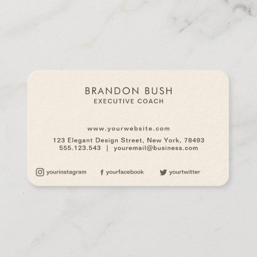 Cream White UV Paper Custom logo visitekaartjes (Achterkant)