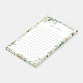 Cream White  Waterverf Floral Name Post-it® Notes (Schuin)