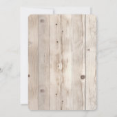 Cream White Wood Wedding Kaart (Achterkant)